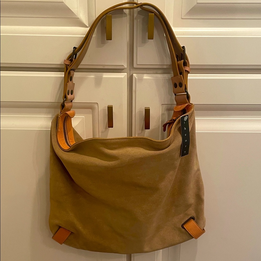 Theory NEW easy hobo bag in stucco sparkle